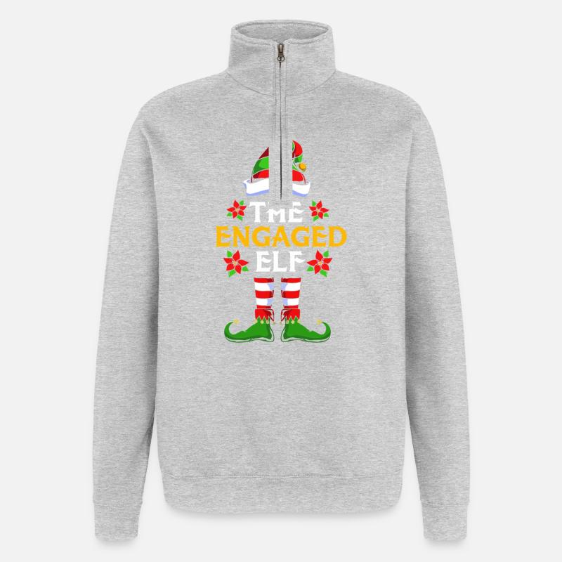 Elf Elf Christmas Gift - Quarter-Zip Sweatshirt - heather grey
