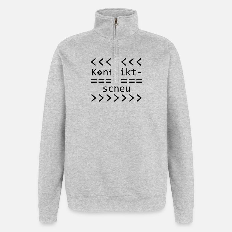 Konfliktscheu Git Nerd Shirt - Quarter-Zip-Sweatshirt - Grau meliert