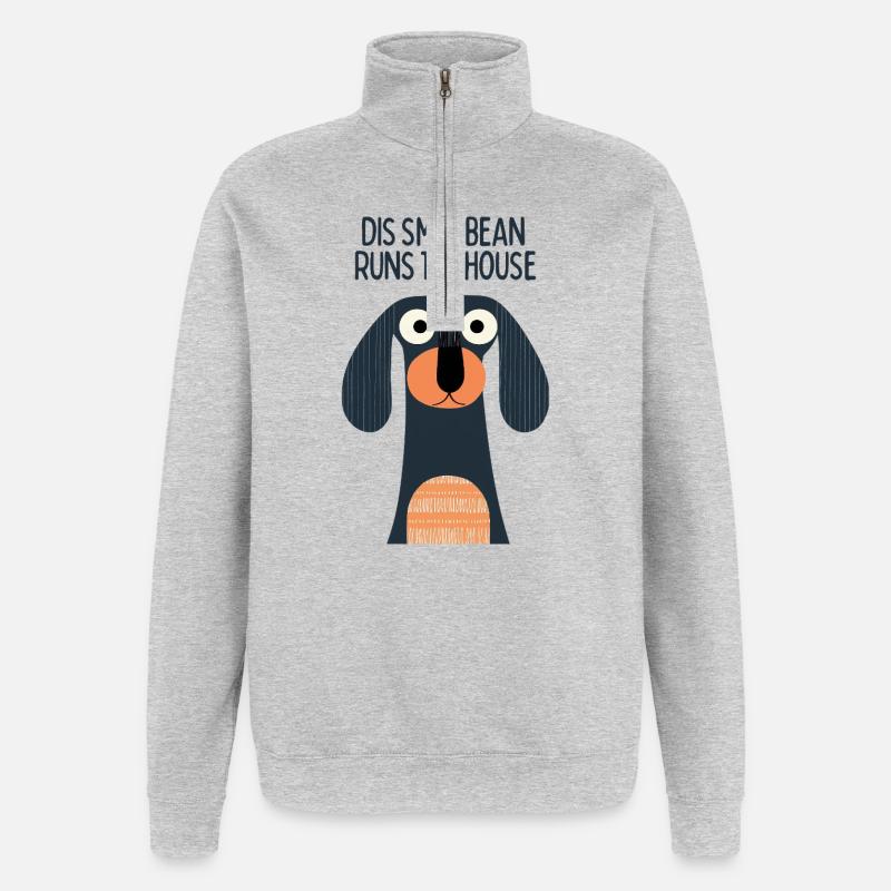 Die Wurst ist verantwortlich - Quarter-Zip-Sweatshirt - Grau meliert