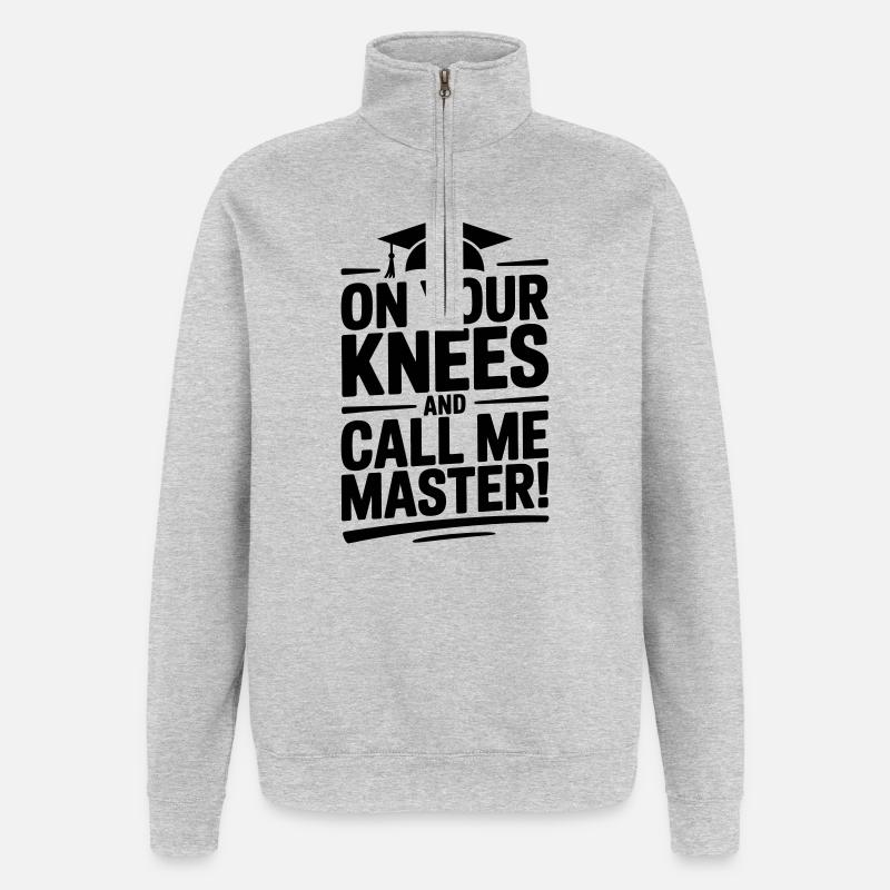 Master-Abschluss Universität lustiger Spruch - Quarter-Zip-Sweatshirt - Grau meliert