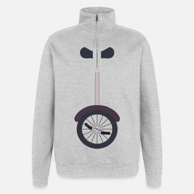 Unicycle monocycle - Sweat à zip 1/4 - gris chiné