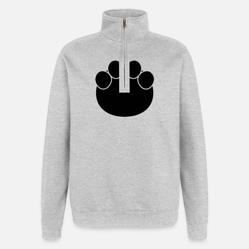 Empreinte d’éléphant - Sweat à zip 1/4 - gris chiné