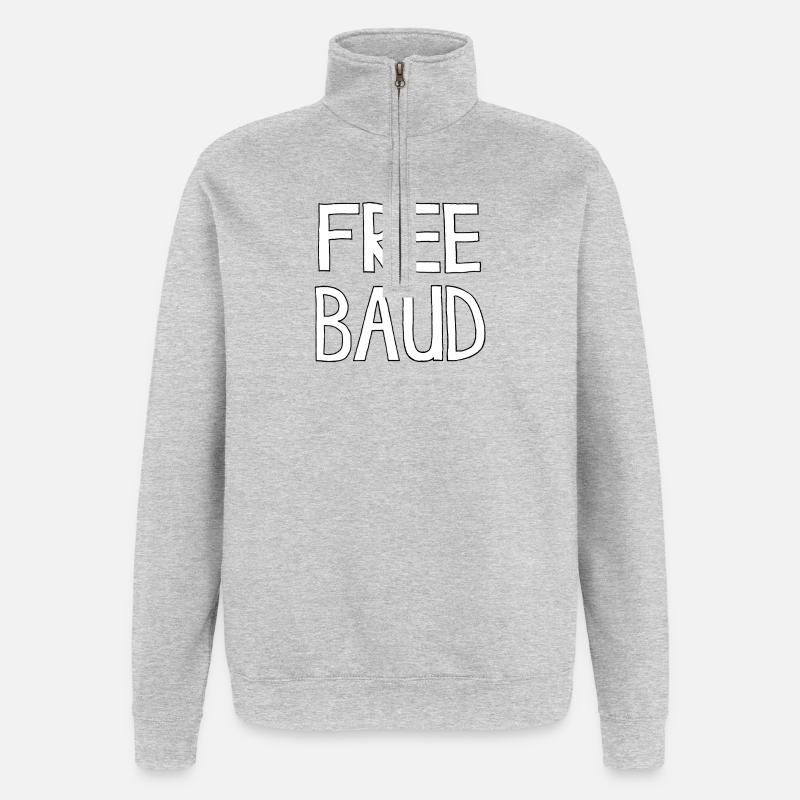 BAUD LIBRE - Sweat à zip 1/4 - gris chiné
