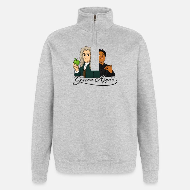 Pomme verte - Sweat à zip 1/4 - gris chiné
