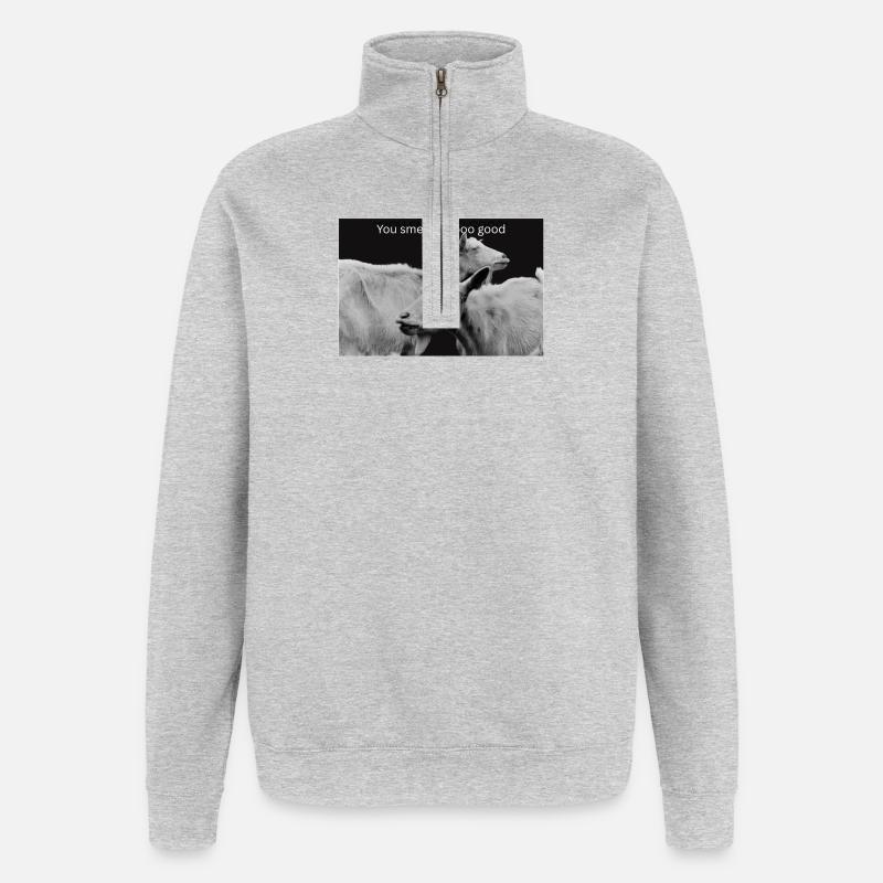 Tu sens tellement bon - Sweat à zip 1/4 - gris chiné