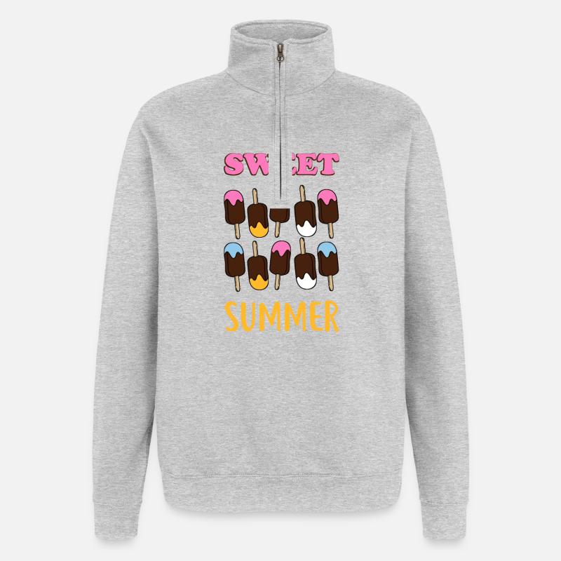 Süßer Sommer - Quarter-Zip-Sweatshirt - Grau meliert