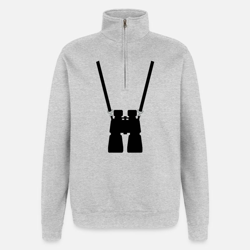 Fernglas - Quarter-Zip-Sweatshirt - Grau meliert