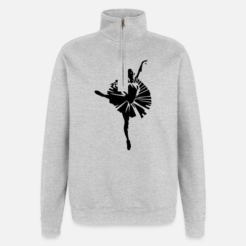 Ballett - Quarter-Zip-Sweatshirt - Grau meliert