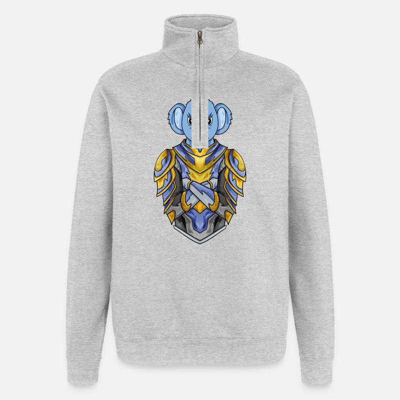 Ritter Koala Kreuzritter - Quarter-Zip-Sweatshirt - Grau meliert
