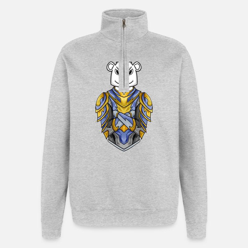 Ritter Eisbär cool Bär Polarbär - Quarter-Zip-Sweatshirt - Grau meliert