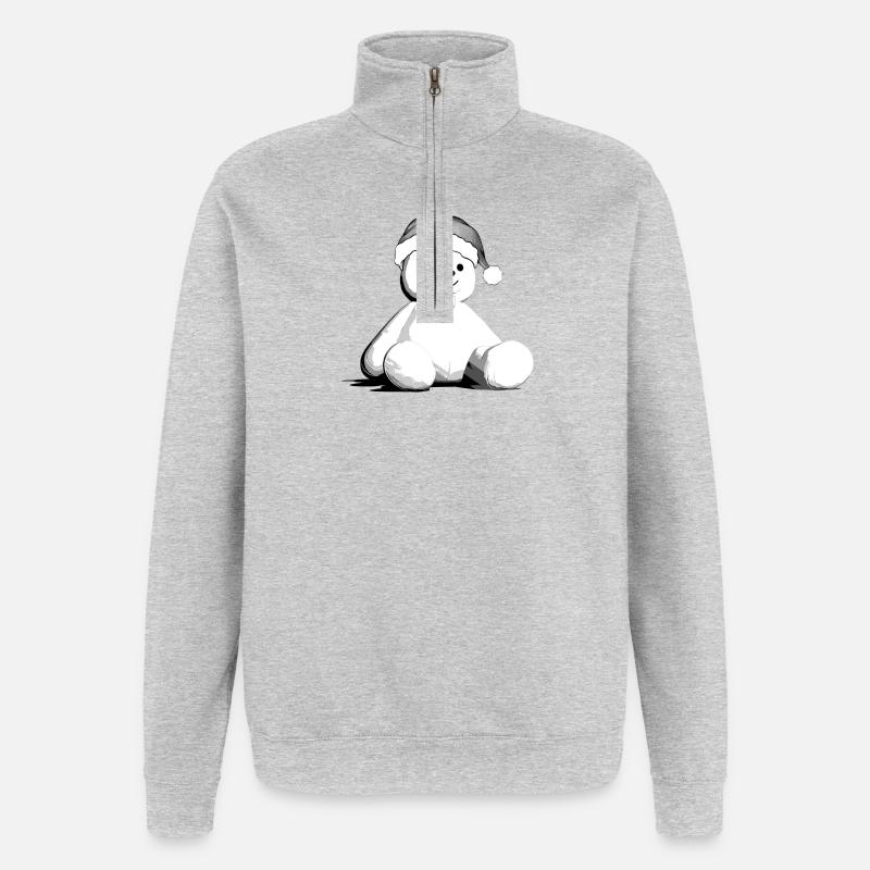 Bärchen - Quarter-Zip-Sweatshirt - Grau meliert