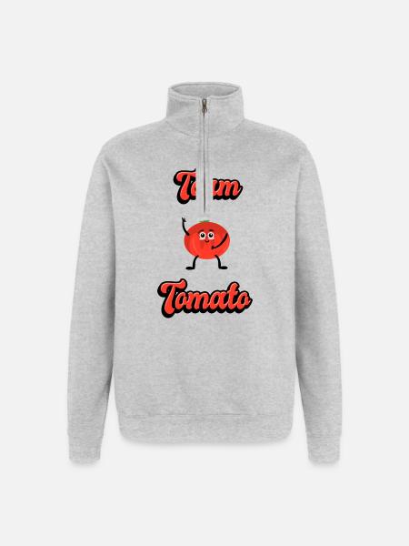 Team Tomatoes - Sweat à zip 1/4 - gris chiné