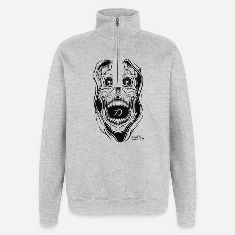 Sensenmann - Quarter-Zip-Sweatshirt - Grau meliert