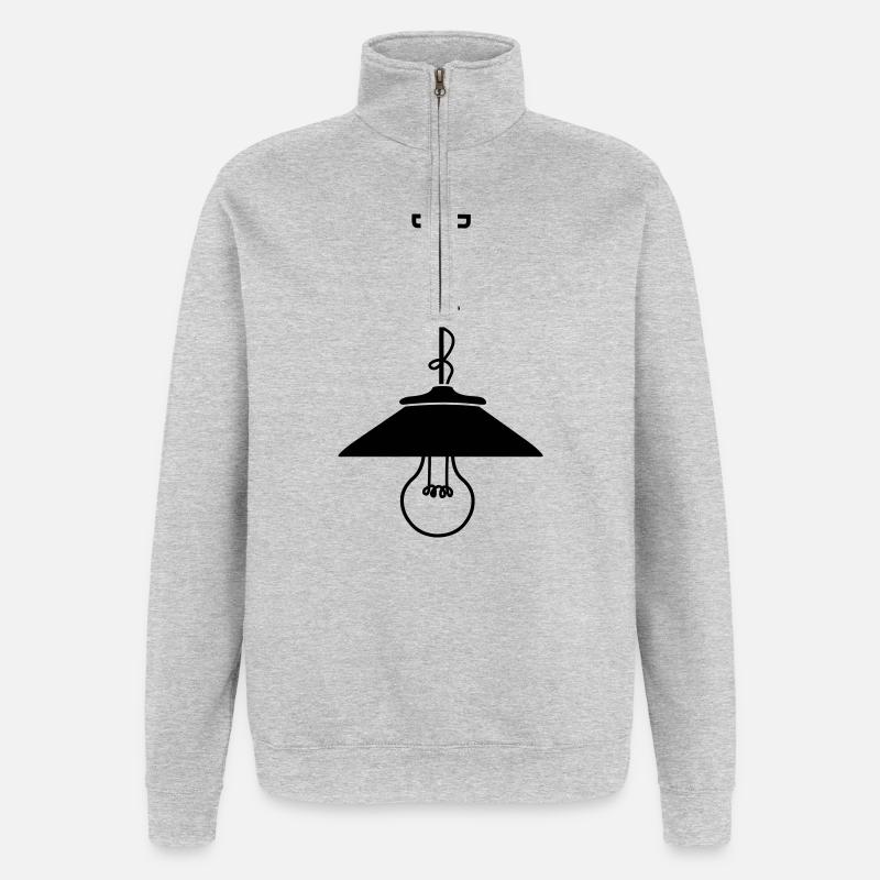 Pendelleuchte - Quarter-Zip-Sweatshirt - Grau meliert