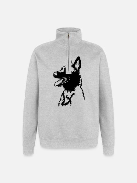 Malinoi's head - Quarter-Zip Sweatshirt - heather grey
