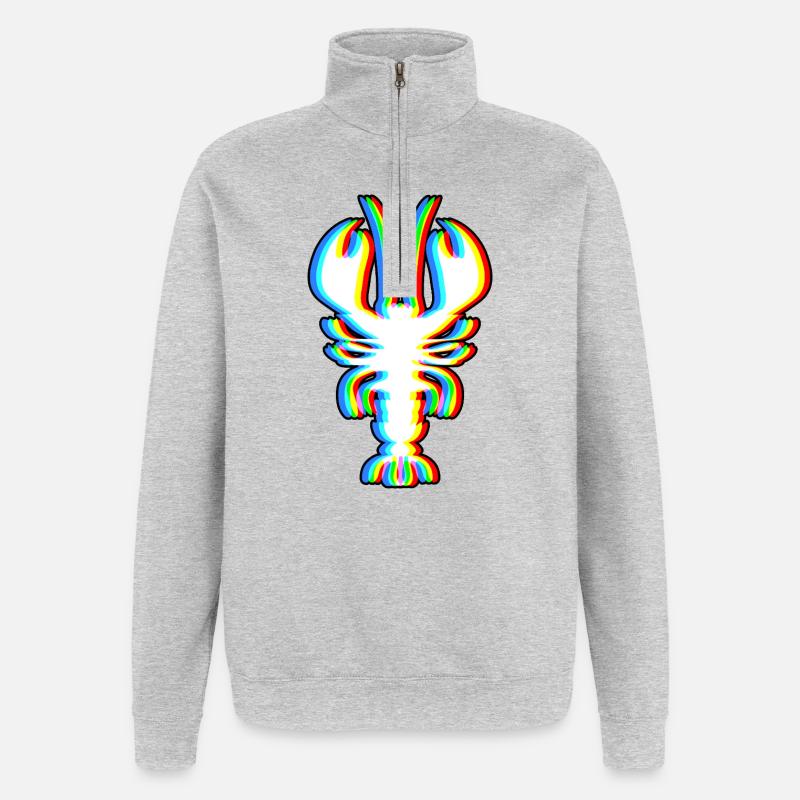 Musique de danse électronique LOBSTER - Sweat à zip 1/4 - gris chiné