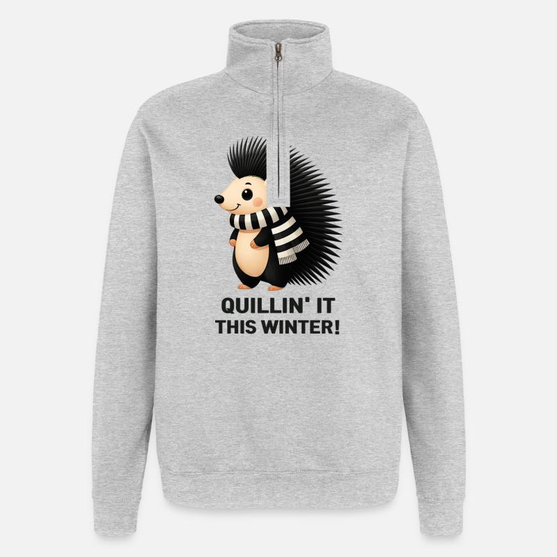 Quillin' it diesen Winter! - Quarter-Zip-Sweatshirt - Grau meliert