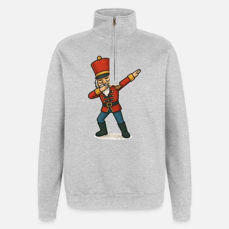  Nussknacker Dabbing Dance - Quarter-Zip-Sweatshirt - Grau meliert