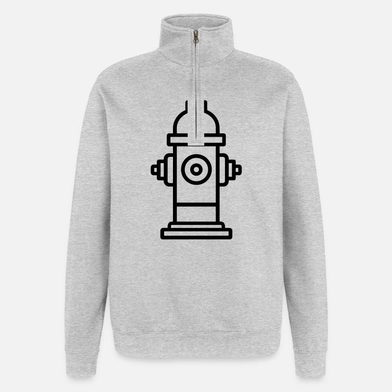 borne incendie - Sweat à zip 1/4 - gris chiné