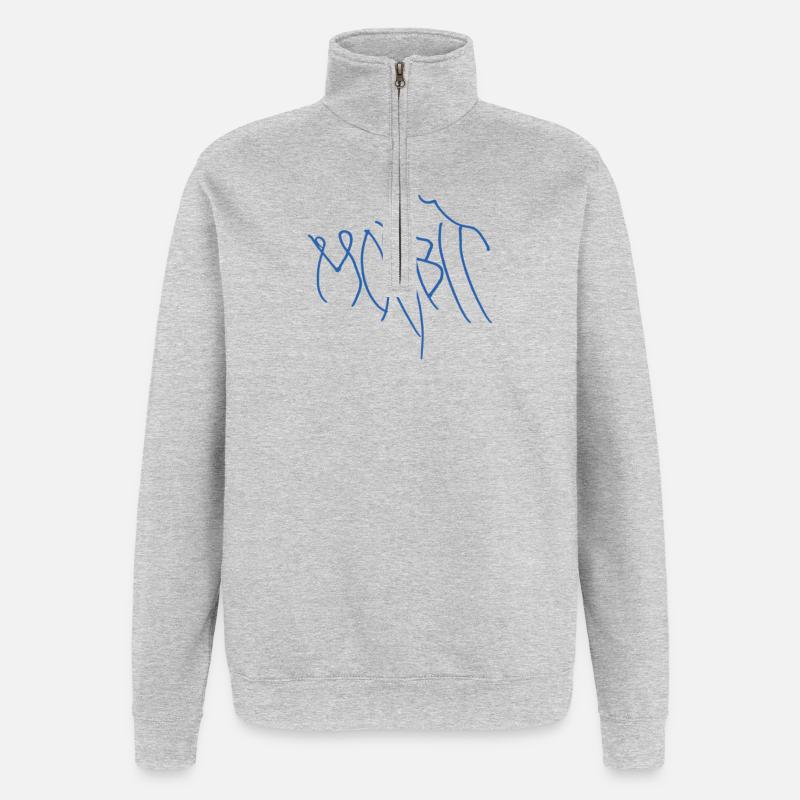 Geschenkidee für echte Moabiter - Quarter-Zip-Sweatshirt - Grau meliert