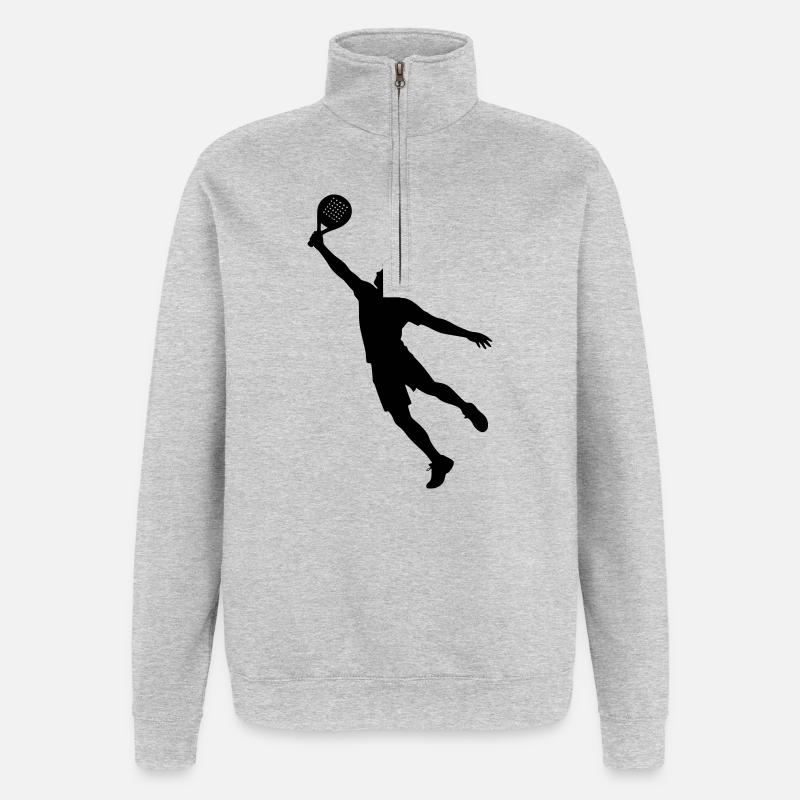 Mann spielt Padel - Quarter-Zip-Sweatshirt - Grau meliert