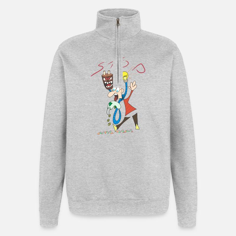 Stop à l'augmentation de l'énergie. - Sweat à zip 1/4 - gris chiné