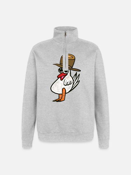 Chicken Rooster Chickens Kids Child - Quarter-Zip Sweatshirt - heather grey
