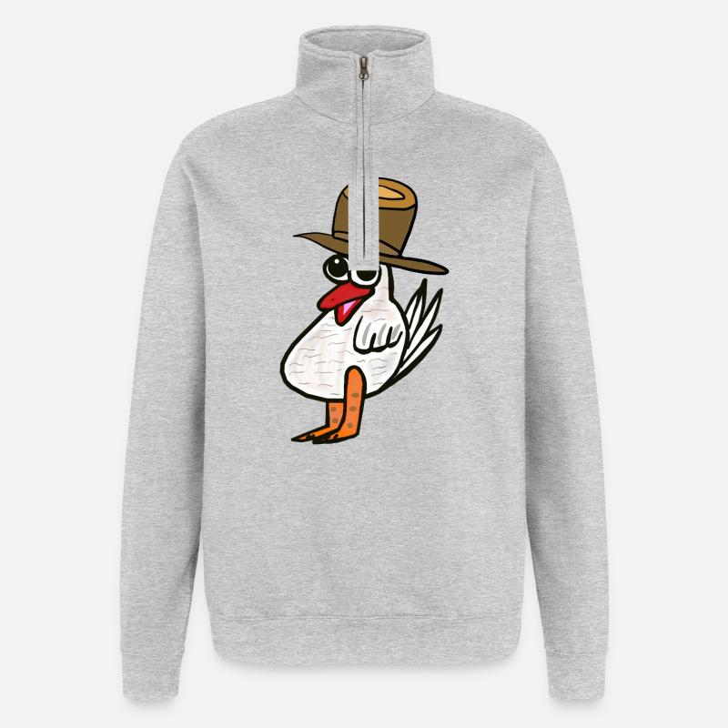 Chicken Rooster Chickens Kids Child - Quarter-Zip Sweatshirt - heather grey