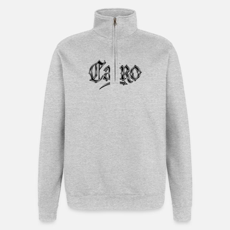 Kairo Gothic Schriftzug - Quarter-Zip-Sweatshirt - Grau meliert