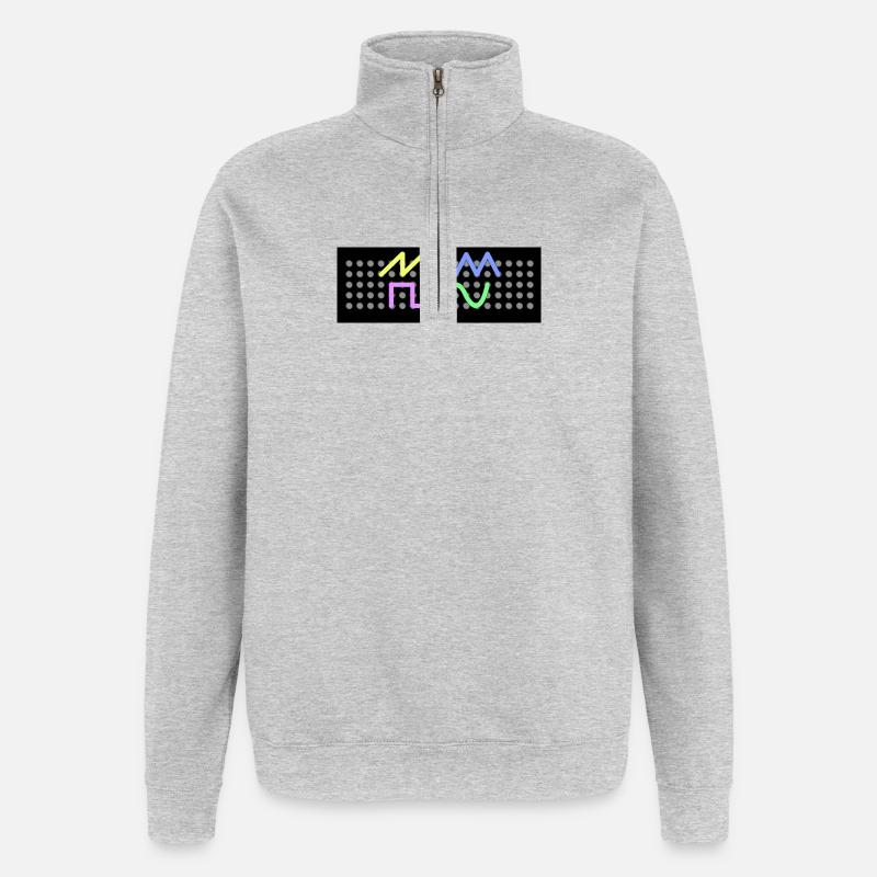 modular synth wave - Quarter-Zip Sweatshirt - heather grey