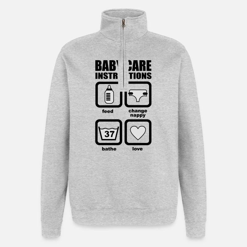 Bébé - Sweat à zip 1/4 - gris chiné