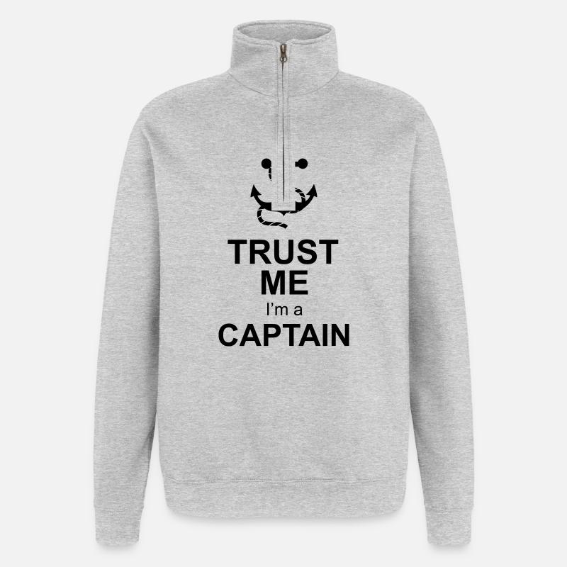 captain anchor - Quarter-Zip Sweatshirt - heather grey