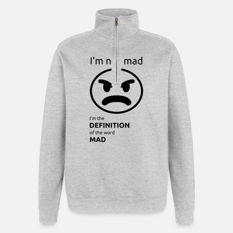 Ich bin nicht sauer - Quarter-Zip-Sweatshirt - Grau meliert