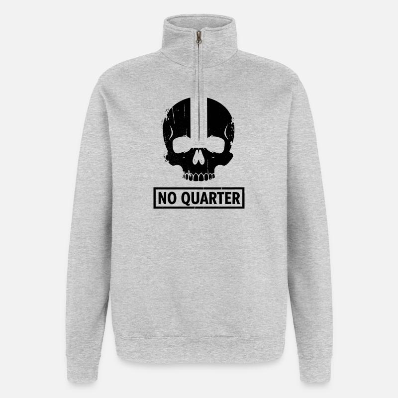Keine Gnade wird gewährt - Quarter-Zip-Sweatshirt - Grau meliert