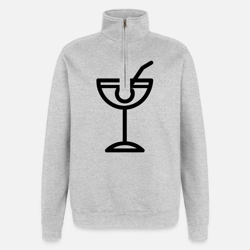 cocktail - Sweat à zip 1/4 - gris chiné