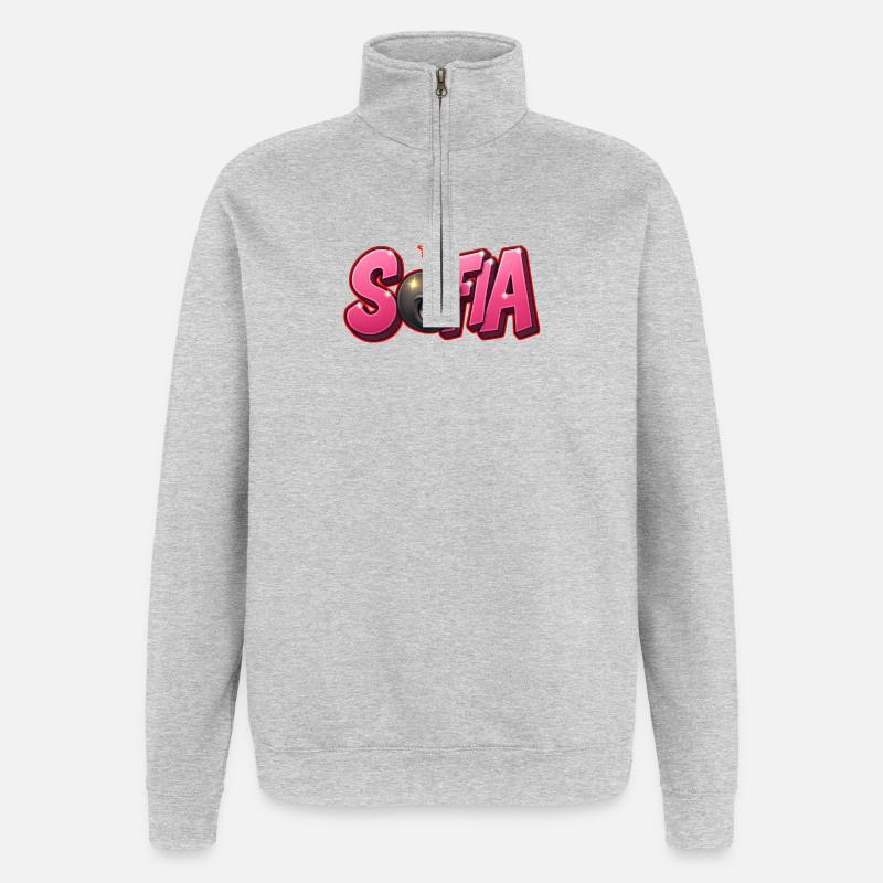 Sofia Graffiti Name Bomb Graffité 3D - Quarter-Zip Sweatshirt - heather grey