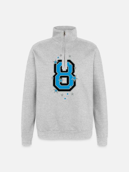 Sieben 7 - Quarter-Zip-Sweatshirt - Grau meliert