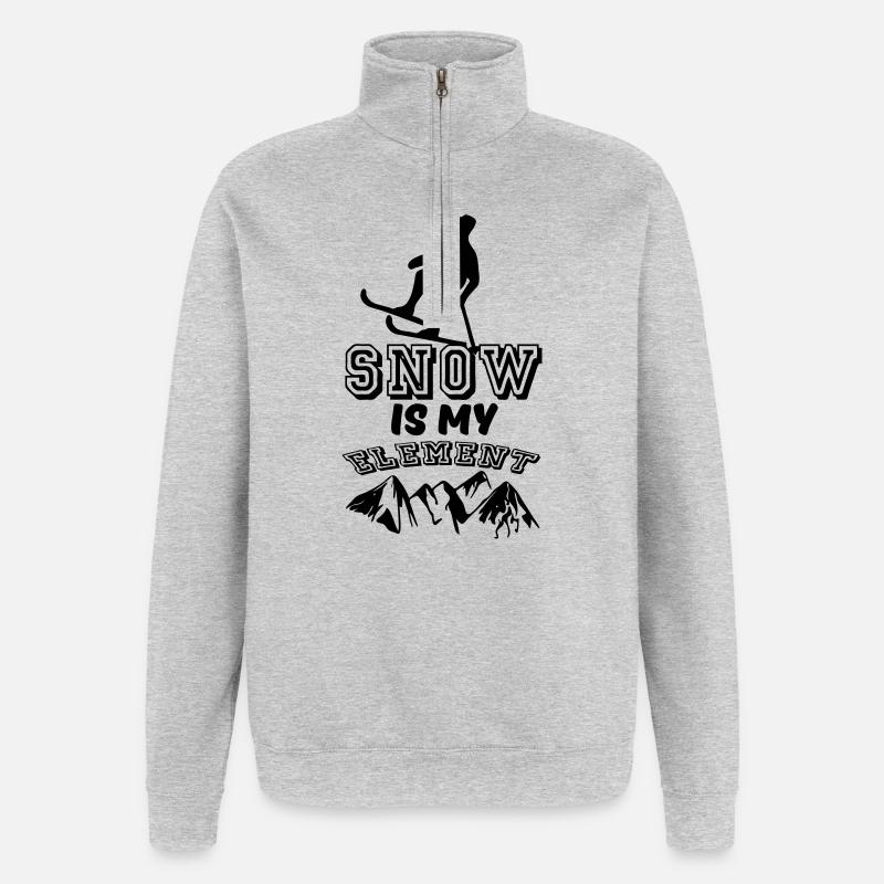 Snow is my Element - Quarter-Zip Sweatshirt - heather grey