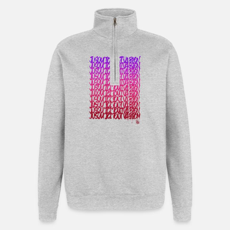 So far so good - Quarter-Zip Sweatshirt - heather grey