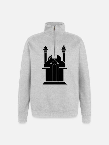 Mosque religious prayer house 000 - Quarter-Zip Sweatshirt - heather grey