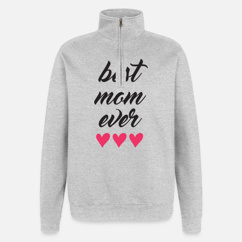 Beste Mutter aller Zeiten - Quarter-Zip-Sweatshirt - Grau meliert
