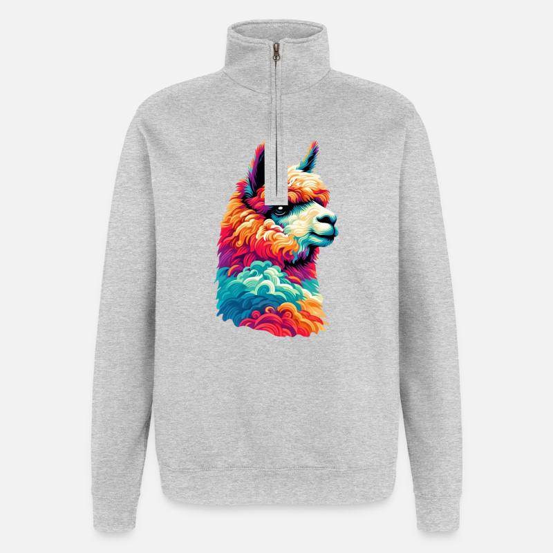 Alpaca - Quarter-Zip Sweatshirt - heather grey