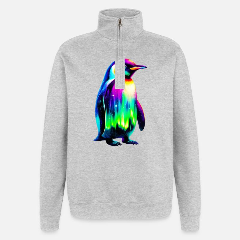Pinguin - Quarter-Zip-Sweatshirt - Grau meliert