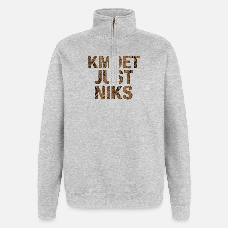 Kamoet just nothing, Dialecte anversois Chemises - Sweat à zip 1/4 - gris chiné