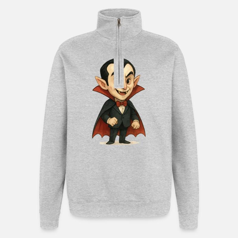 Vampire Comic - Quarter-Zip Sweatshirt - heather grey