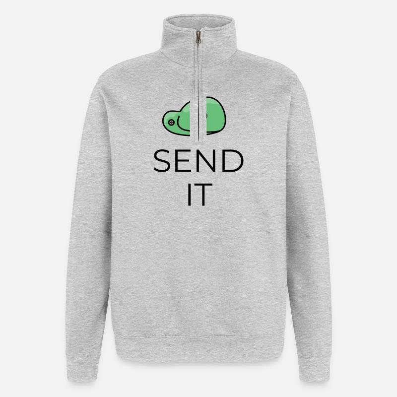 Send it - Boulder Design - Quarter-Zip-Sweatshirt - Grau meliert