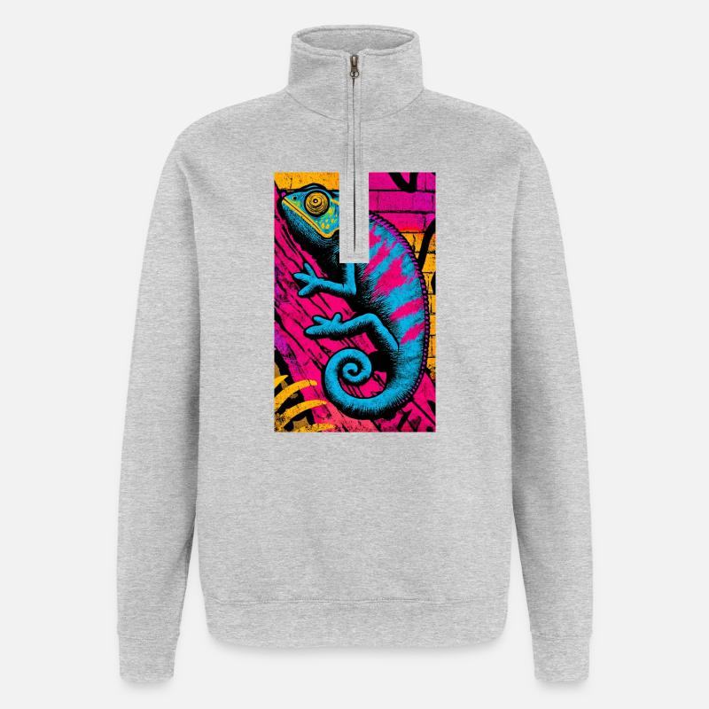 Chamäleon - Quarter-Zip-Sweatshirt - Grau meliert
