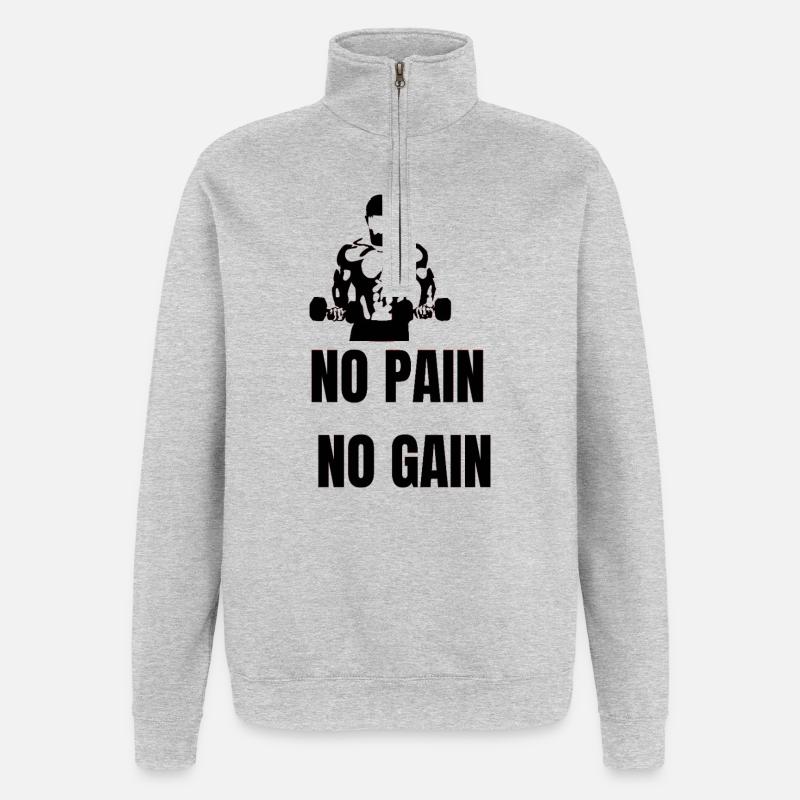 On n’a rien sans rien - Sweat à zip 1/4 - gris chiné
