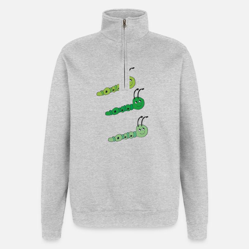 Raupen drillinge - Quarter-Zip-Sweatshirt - Grau meliert