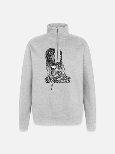 Singe Proboscis - Sweat à zip 1/4 - gris chiné